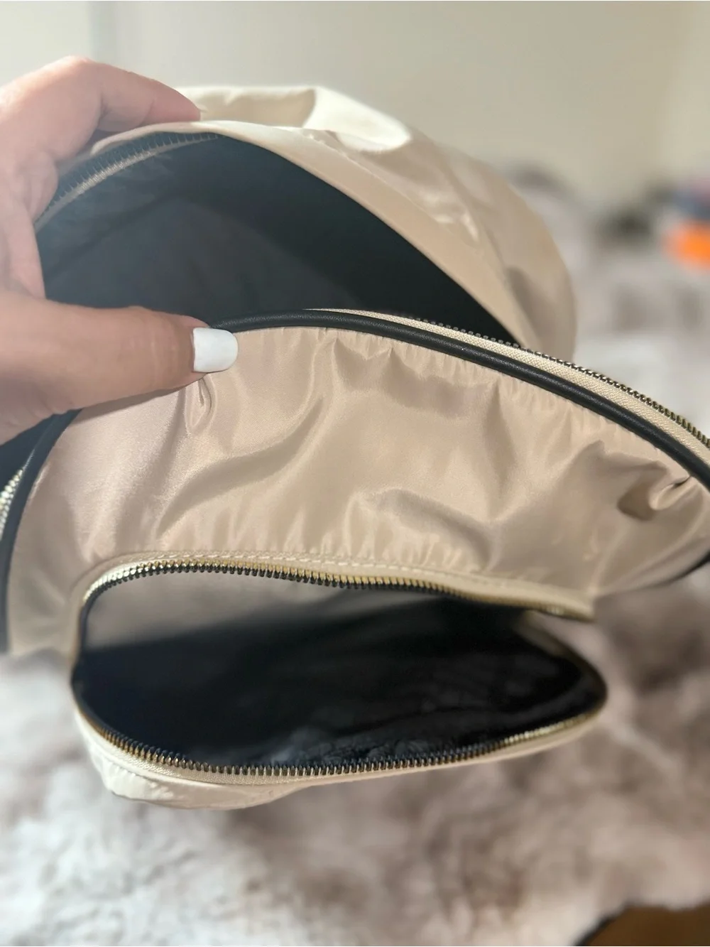 Steve Madden Tan Nylon Backpack School Beige Streetwear Utility Everyday Bag NWT